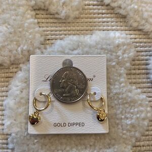 Mini heart earrings gold dipped
